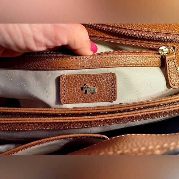 Radley London NWT Leather Shoulder Bag & Dust Bag Lg Abington Road Tan - Picture 13 of 16